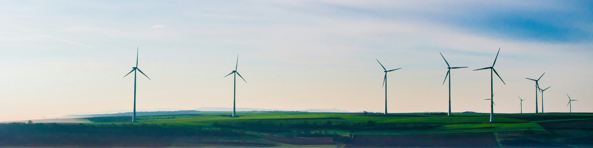 Wind turbines on a hill